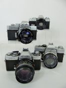 Minolta Cameras SRT 303 (meter u/s), 50/1.4, SRT 101 50/1.7 (sticky iris), XD-7, 50/1.7, XD-5 50/1.