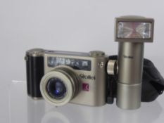 Rollei QZ Camera and Flash, in the original case, (unsure if working correctly).