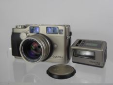 Contax G2 and TLA 200 Flash, 45/2 Planar Lens, (tested working, but slight LCD leakage frame