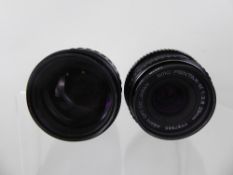 Pentax Lenses Takumar 135/2.5 nr 5592799, 28/2.8M nr 7737565 (nof). (2)