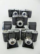 (7x) 2.1/4 Folding Cameras Dacora Royal, AGFA Isolette II, III, V. (af)