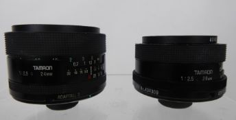 Tamron Lens 24/2.5, 28/2.5 (tested).