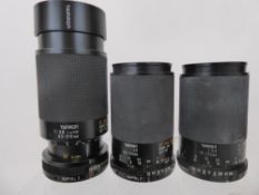 Tamron Lenses 80-210, 35-135 CF YC, 28/2.5, 135/2.5 CF, 28/2.8 BBAR, 2 x 70-150, 70-210 N1, 200/3.