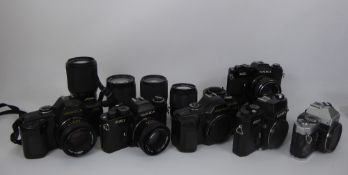 Yashica (Contax) Cameras and Lenses FX-1, FX-2, FR, FR1, FxD Quartz, 2 x 108 multi program, 3 x 50/