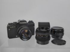 Rolleiflex SL35E Camera and Lenses, 55/1.4 Rolleinar, 28/2.8 Makinon, 2 x Converter together with