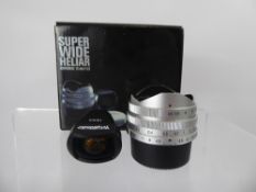 Leica Screw Fit Camera Lens 15/4.5, Voigtlander Wide Angle Heliar Lens and viewfinder, (nof - mint),