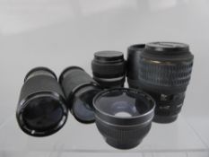 Eleven SLR Camera Lenses, incl. Sigma 105/2.8 Macro (SA/KPR Cap), Sigma 55-200 DC, Hood (SA/KPR