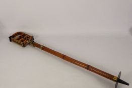 A Victorian Bamboo and Brass Shooting Stick, approx 87 cms long.