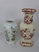 A Masons Mandalay Vase, approx 43 cms, together with a Franklin 'Autumn Glen' vase, approx 32