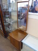 An Ercol Cheval Mirror and Cupboard, approx 49 x 48 x 148 cms