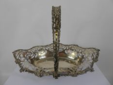 A Sterling Silver Bon Bon Basket, with lattice work design, London hallmark, dated 1928, mm George