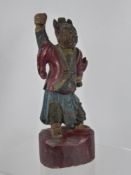 A Hand Painted Wooden Chinese Deity, approx 29 cms high.