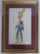 Artist Unknown, Pen and Wash, depicting a Calvary Officer, signed lower right, approx 26 x 42 cms,