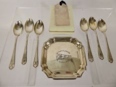 A Silver Pin Dish, dated 1969-70, mm D & F together with a silver book marker Birmingham hallmark,