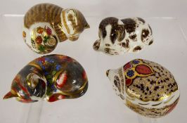 Limited Edition Royal Crown Derby Paperweights, 'Catnip Kitten', 'Scruff', 'Bramble' Signature