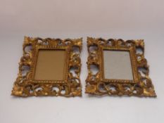 After Harry Edward Mealand, a pair of gilt wood picture frames, one mirrored, the other plain, label