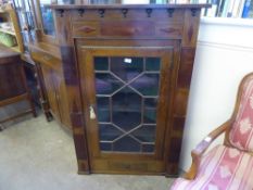 An Antique Glazed-FrontOak Corner Cabinet