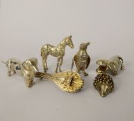 A Quantity of Sterling Silver Miniature Animals, including hedghog, foal, penguin, hippo,