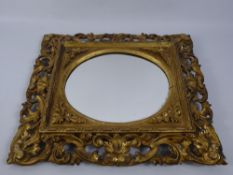 A 19th Century Gilt Wood Mirror, in the Italian style, approx 49 x 44 cms