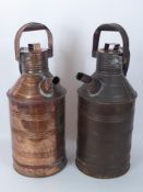 Two Middle Eastern Copper Milk Churns, approx 49cms.