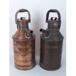 Two Middle Eastern Copper Milk Churns, approx 49cms.