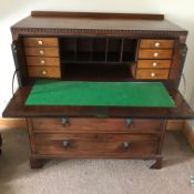 A Georgian Mahogany Drop-Front Secretaire / Chest of Drawers, the chest having a drop down writing