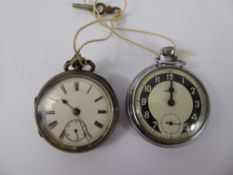 A Gentleman's Silver Pocket Watch, together with an Ingersoll stop watch. (2)