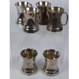 Six Silver Plated Half Pint Tankards, inscribed underneath "Old Parr's Head" Kensington (6).