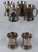 Six Silver Plated Half Pint Tankards, inscribed underneath "Old Parr's Head" Kensington (6).