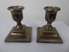 A Pair of Silver Travelling Candle Sticks, Birmingham hallmark dated 1910 mm V.
