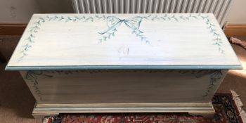 A Painted Pine Blanket Box, approx 107 x 42 x 50 cms