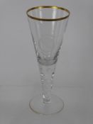 A 19th Century Glass Goblet, engraved in stylised script "S O" with fluted stem, approx 27 cms