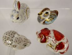 Limited Edition Royal Crown Derby Paperweights, 'River Bank Vole', 'Collector's Guild Vole', '