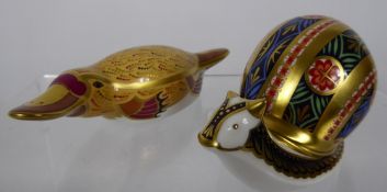 A Limited Edition Royal Crown Derby Paperweight, The Australian Collection 'Duck-billed Platypus'