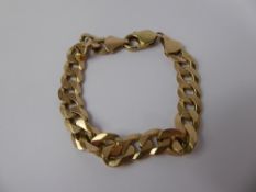 A Lady's 9ct Yellow Gold Curb Link Bracelet, approx 20 gms