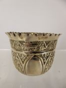 A Victorian Silver Sugar Bowl, embossed with floral spray, Sheffield hallmark, dated 1887, approx 40