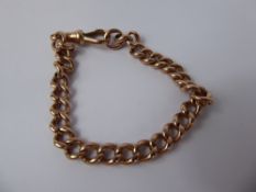 A Lady's Antique 9ct Rose Gold Bracelet, (links hallmarked), approx 18 gms