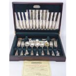 A Box of Elkington Sheffield Plate Flatware, comprising six large forks, six small forks, six