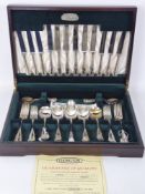 A Box of Elkington Sheffield Plate Flatware, comprising six large forks, six small forks, six