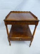 A Walnut Effect Bedside Table, with lower shelf and brush slide, approx 476 x 47 x 63 cms