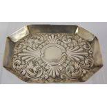 A Sterling Silver Trinket Tray, London hallmark, dated 1895, mm Frederick Bradford Macrea, approx 13