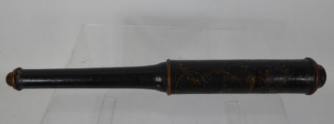 An Antique Police Truncheon, approx 40 cms, hand-scripted GR.