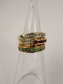 Three 9ct Gold Rings, including white gold and CZ stone ring approx 1.5 gms, size O, a 9 ct yellow