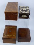 A Miscellaneous Collection of Antique Boxes, including inlaid. (4)