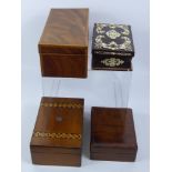 A Miscellaneous Collection of Antique Boxes, including inlaid. (4)