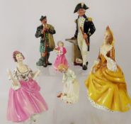 Doulton Porcelain Figurines, including 'The Laird' HN 2361, 'The Captain' HN 2260, 'Ballad Seller'