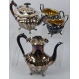 Mappin & Webb Silver Plated Tea Set, comprising tea pot, milk jug, sugar bowl and coffee pot.
