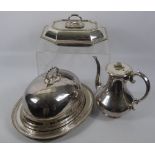 Three Electroplated Silver Meat Dome, by G.R Collis & Co.