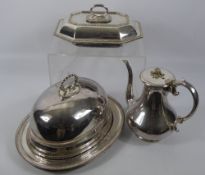 Three Electroplated Silver Meat Dome, by G.R Collis & Co.