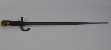 A French 19th Century Military Bayonet, engraved St Etienne Armory stamped 1881 nr 3957, standard